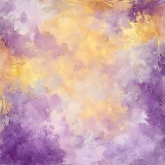 Obraz premium Abstract Purple and Gold Impasto Texture Painting