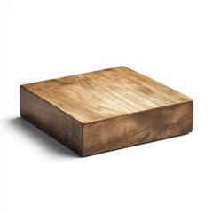 A simple, square block of wood, perfect for display or crafting.