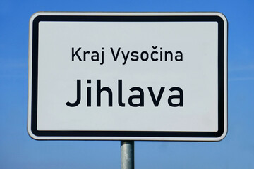 Ortsschild Kraj Vysočina Jihlava