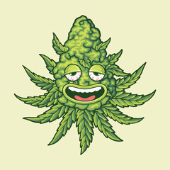 cannabis runtz seed groovy cartoon mascot illustration