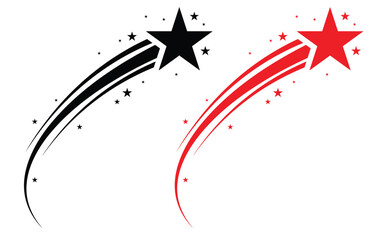 Abstract Falling Star Vector, Shooting Star with Elegant Star Trail on White Background. eps10 © JunnU studio