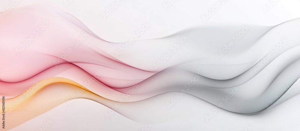 Aufkleber elegant abstract background design with wavy layers in light pink gray gold and white gradient featu