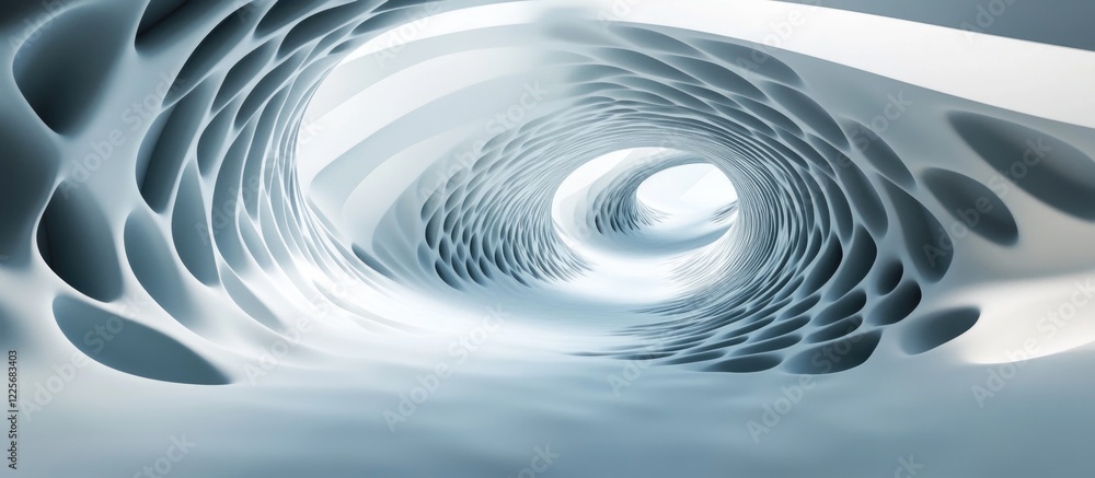 Poster Abstract Quantum Space Exploration with Curved Patterns and Empty Text Area for Creative Design
