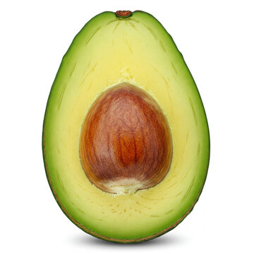Perfekte reife Avocado vor wei&szlig;em Hintergrund