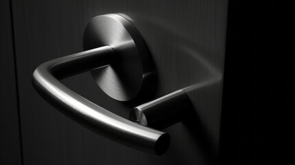 A close-up of a wall-mounted brass faucet, set against a matte stone backsplash