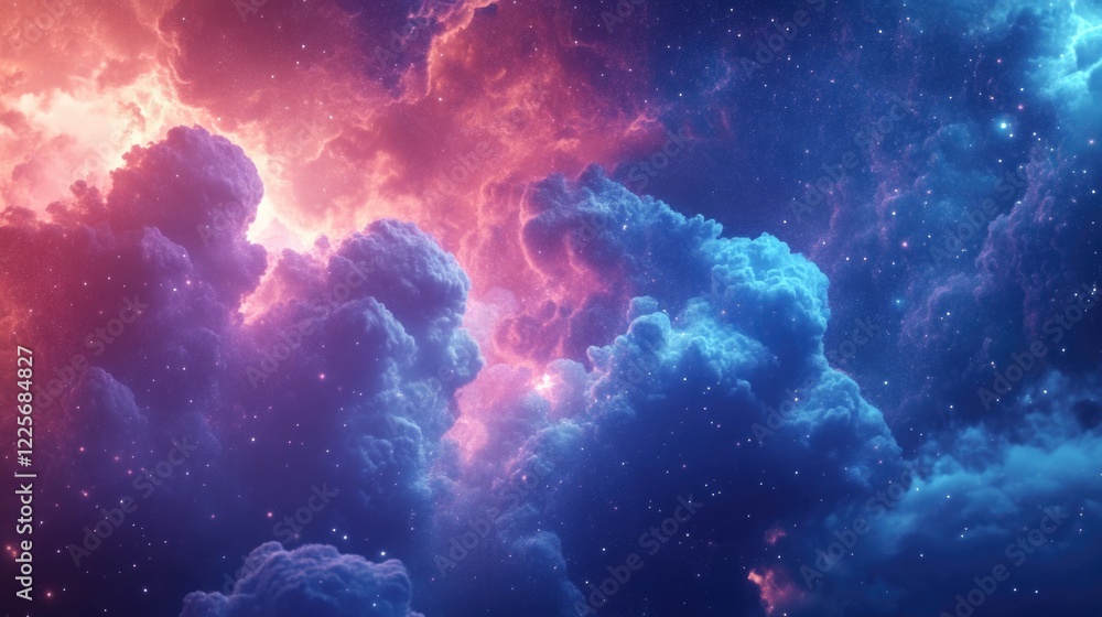 Aufkleber cosmic cloud background with vibrant colors for technology and data storage concepts