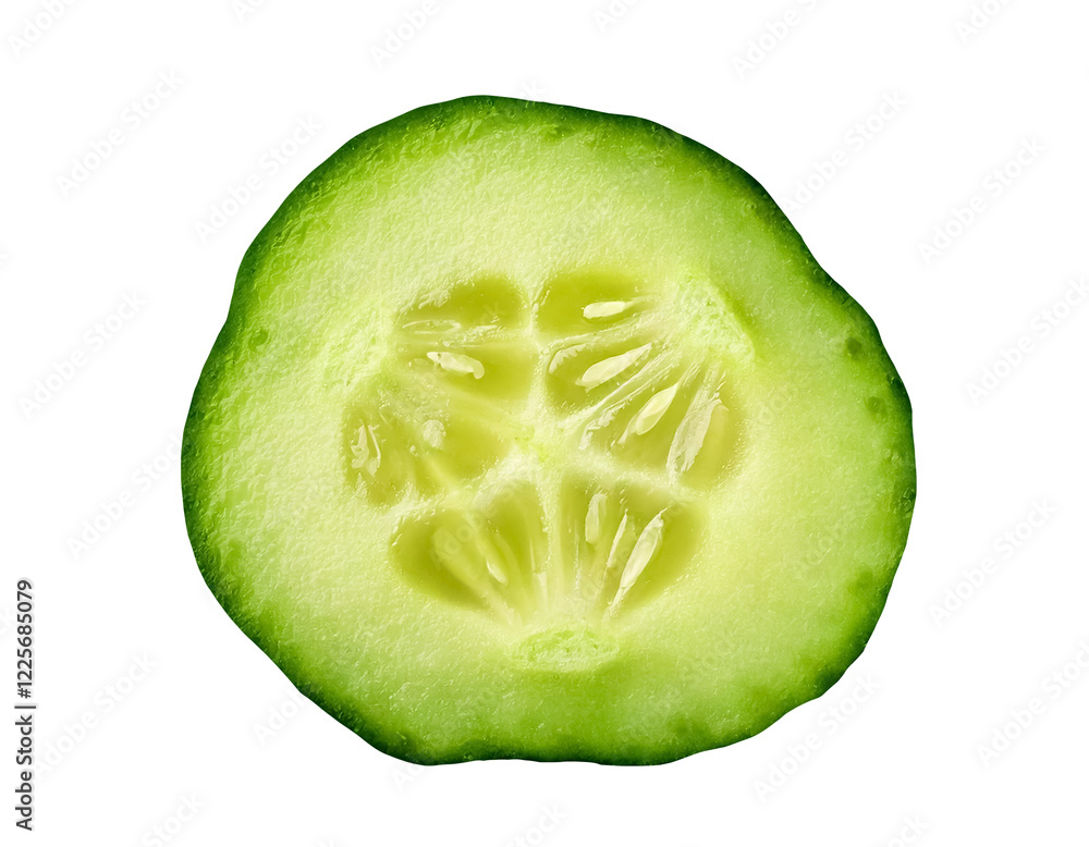 Aufkleber cucumber slice isolated on transparent background