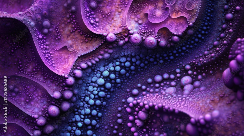Poster vibrant purple aurora abstract background with textured bubbles and fluid design ideal for digital a