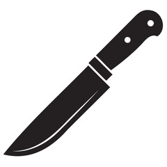 High-Quality Knife Icon Sharp Blade Black Silhouette for Kitchen Designs