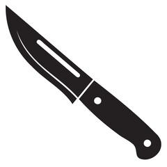 High-Quality Knife Icon Sharp Blade Black Silhouette for Kitchen Designs