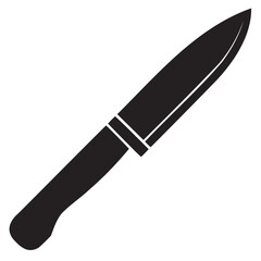 Knife Icon Silhouette Minimalist Sharp Blade Design on Transparent Background