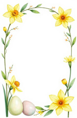 Obraz premium Easter Menu Template with Floral Illustration