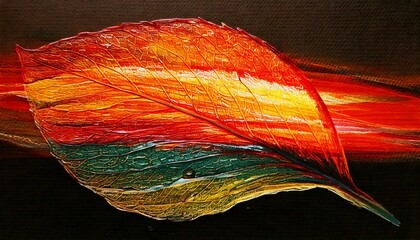 Kolorowe jesienne liście pomalowane farbą