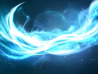 Fototapeta premium Abstract Blue Energy Flow: Glowing Light Waves Background