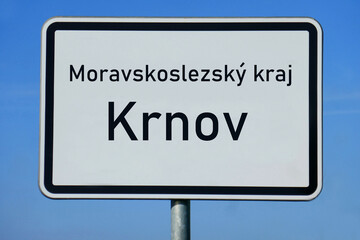 Ortsschild Moravskoslezský kraj Krnov