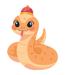 Orange Smiling Chinese Snake