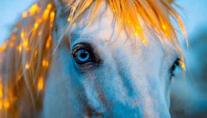 Magical Horse Portrait Lights Festive Winter