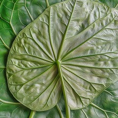 Fototapeta premium Stunning Closeup of Large Green Tropical Leaf Texture