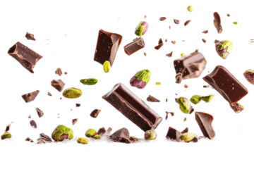 pistachio chocolate bar splashing