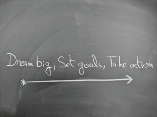 Handwritten inspiring message on a chalkboard: 