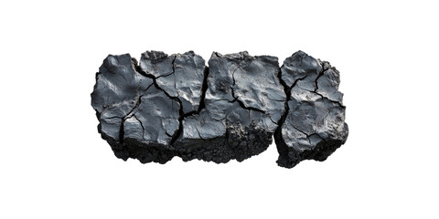 Obraz premium Cracked dark earth texture isolated on transparent background