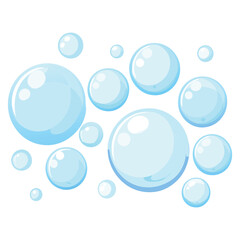 Soap bubbles vector art illustration, on isolated white background