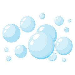 Soap bubbles vector art illustration, on isolated white background