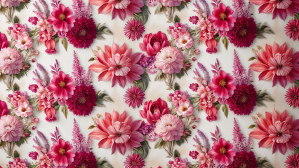 Elegant floral design with vibrant pink flowers on white background