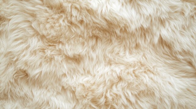 Soft, fluffy, cream-colored fur texture background.