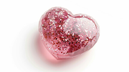 Fototapeta premium glossy pink heart shaped glass