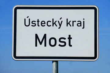 Ortsschild Ústecký kraj Most