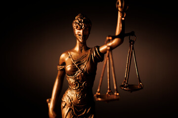 Lady Justice with orange light background