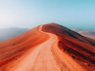 Naklejka premium Scenic Winding Road on Red Mountain Landscape