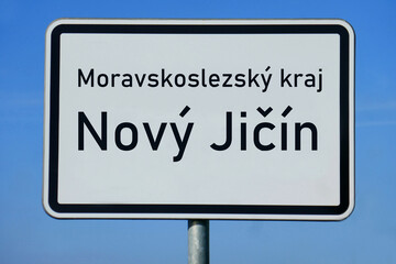 Ortsschild Moravskoslezský kraj Nový Jičín