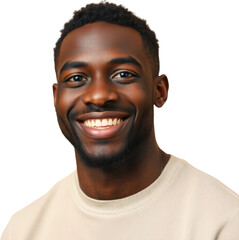 Obraz premium Happy young black African American man isolated on transparent background