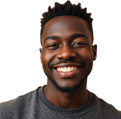 Obraz premium Happy young black African American man isolated on transparent background