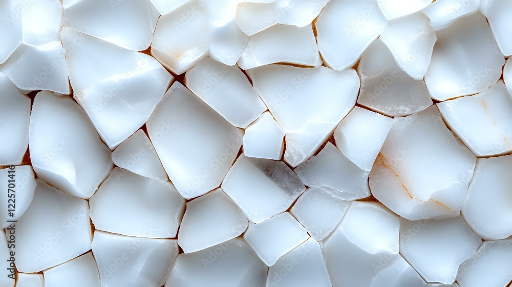 Poster white fluffy marshmallows in macro view creating abstract geometric pattern with soft shadows and hi