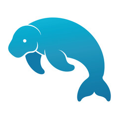Manatee Icon Silhouette Vector Graceful Aquatic Mammal Illustrations for Creative Projects