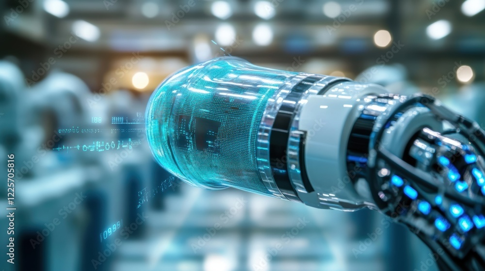 Poster closeup of a fiber optic cable connected to an edge computing solution transmitting information to r