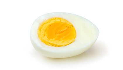A perfectly boiled hen egg with a smooth white shell, isolated on white background. A symbol of simplicity, nutrition, and health, ideal for food, breakfast, and protein-rich diet concepts
