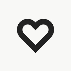 Fototapeta premium Modern heart symbol illustration in black on white background, love concept