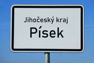 Ortsschild Jihočeský kraj Písek