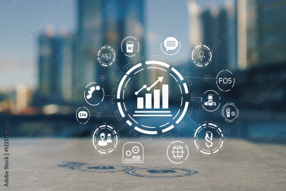 Aufkleber data-driven business growth: visualizing success through technology and innovation