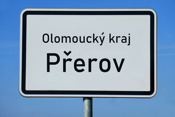 Ortsschild Olomoucký kraj Přerov
