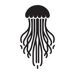 jelly fish silhouette vector illustration