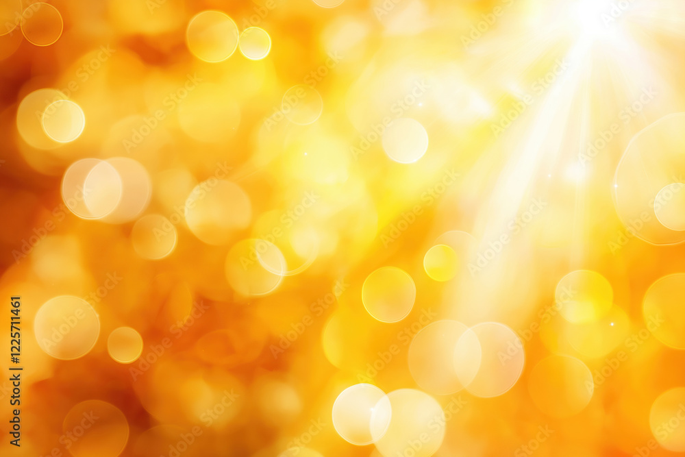 Poster bright golden bokeh lights create an enchanting and warm atmosphere in the background