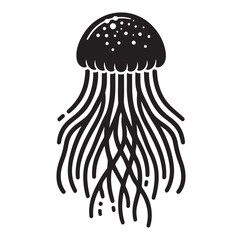 jelly fish silhouette vector illustration