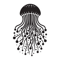 jelly fish silhouette vector illustration