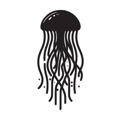 jelly fish silhouette vector illustration