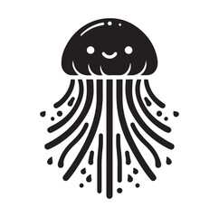 jelly fish silhouette vector illustration
